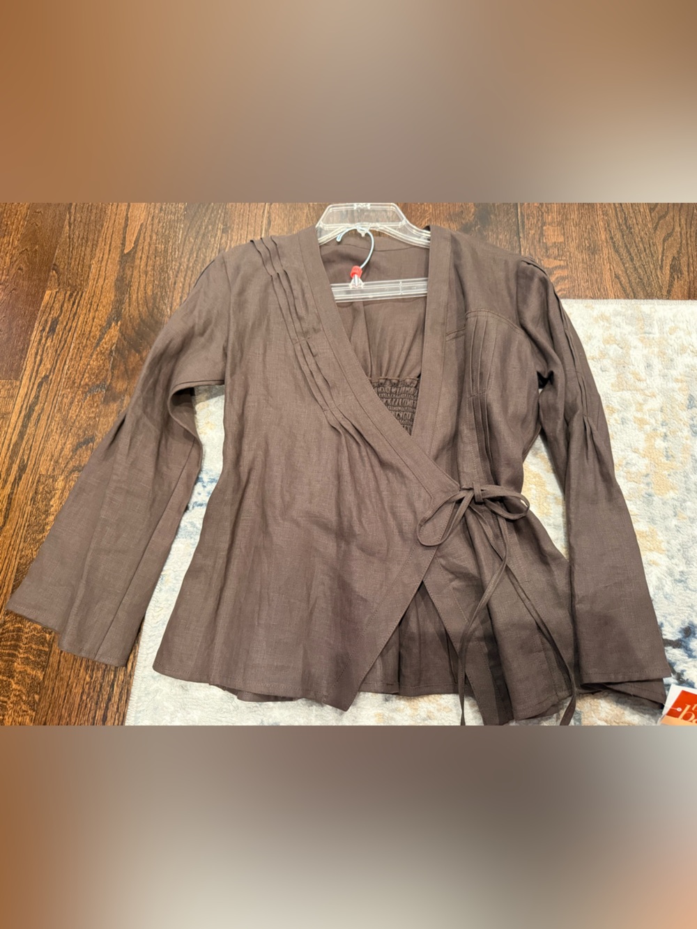 NWT Vintage Yumi Mazao Wrap Brown Top size 6